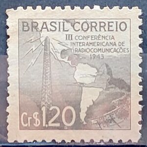 C 211 Selo Conferência Radiocomunicacoes Comunicacao 1945