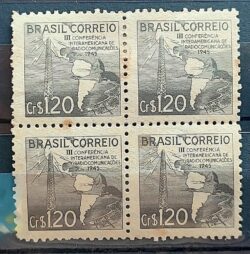 C 211 Selo Conferência Radiocomunicacoes Comunicacao 1945 Quadra 2