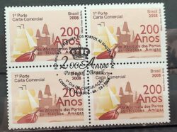 C 2723 Selo Abertura dos Portos as Nacoes Amigas Navio 2008 Quadra CBC BA