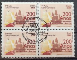 C 2723 Selo Abertura dos Portos as Nacoes Amigas Navio 2008 Quadra CBC DF