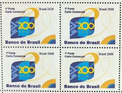 C 2725 Selo 200 Anos do Banco do Brasil Economia 2008 Quadra