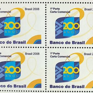 C 2725 Selo 200 Anos do Banco do Brasil Economia 2008 Quadra