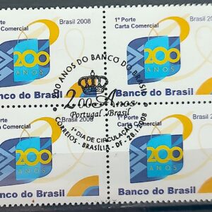 C 2725 Selo 200 Anos do Banco do Brasil Economia 2008 Quadra CBC DF