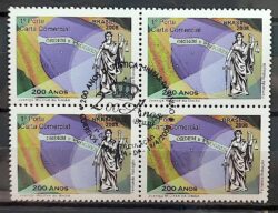 C 2734 Selo 200 Justica Militar da Uniao Bandeira Direito Espada 2008 Quadra CBC DF