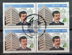 C 2735 Selo Centenario da Associacao Brasileira de Imprensa Jornalismo 2008 Quadra CBC RJ