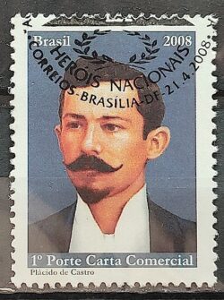 C 2745 Selo Herois Nacionais Placido de Castro Acre Militar 2008 CBC 2