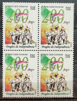 C 2747 Selo 200 Anos Dragoes da Independencia Cavalo 2008 Quadra