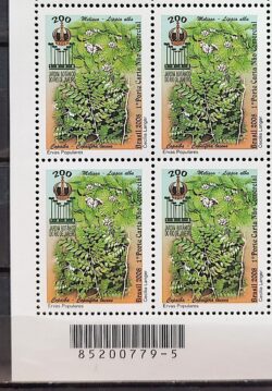 C 2751 Selo 200 Anos do Jardim Botanico Flora 2008 Quadra Codigo de Barras