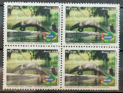 C 2764 Selo Animais Amazonicos Ariranha 2008 Quadra