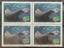 C 2765 Selo Animais Amazonicos Lontra 2008 Quadra