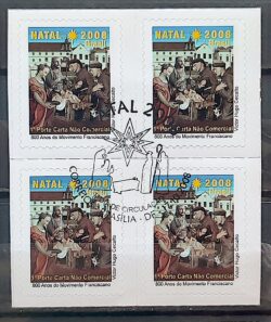 C 2768 Selo de Natal Religiao Franciscano 2008 Quadra CBC DF