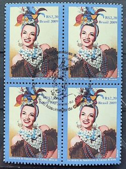 C 2906 Selo Carmen Miranda Musica Mulher 2009 Quadra CBC RJ