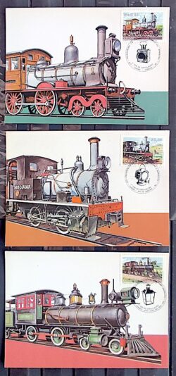 Maximo Postal 1983 Preservacao Patrimonio Ferroviaria Trem Locomotiva CBC MG SP RJ Serie Completa 2