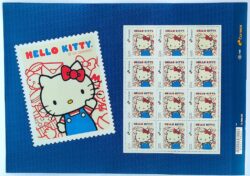 SI 26 Selo Institucional 50 Anos Hello Kitty Classica Macacao Azul 2024 Folha