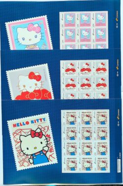 SI 26 a 28 Selo Institucional 50 Anos Hello Kitty 2024 Serie Completa Folha