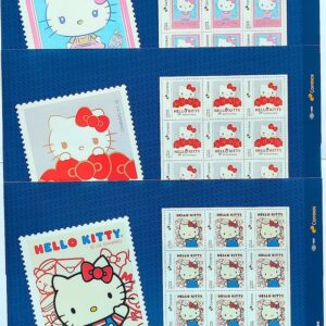 SI 26 a 28 Selo Institucional 50 Anos Hello Kitty 2024 Serie Completa Folha