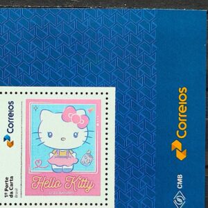 SI 27 Selo Institucional 50 Anos Hello Kitty Fofinha Vestido Rosa 2024 Vinheta Correios