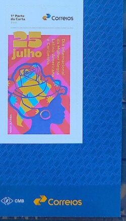 SI 29 Selo Institucional Mulher Negra Latino Americana e Caribenha 2024 Vinheta Correios