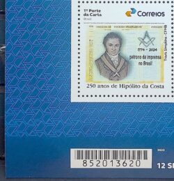 SI 31 Selo Institucional Hipolito da Costa Jornalismo Maconaria 2024 Codigo de Barras