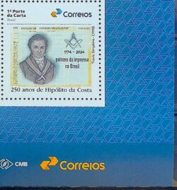 SI 31 Selo Institucional Hipolito da Costa Jornalismo Maconaria 2024 Vinheta Correios