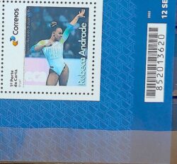 SI 30 Selo Institucional Rebeca Andrade Ginastica Esporte Mulher 2024 Codigo de Barras