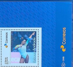 SI 30 Selo Institucional Rebeca Andrade Ginastica Esporte Mulher 2024 Vinheta Correios