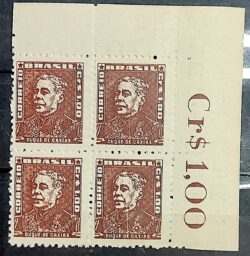 Selo Regular Cod RHM 505 Bisneta Duque de Caxias Militar 1960 Quadra Vinheta Preco