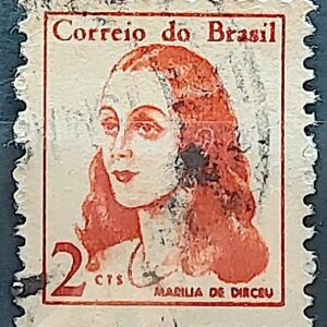 Selo Regular RHM 527 Mulheres Famosas Marilia de Dirceu Literatura Jose de Alencar 1967 Circulado 1