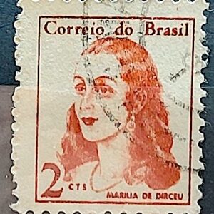 Selo Regular RHM 527 Mulheres Famosas Marilia de Dirceu Literatura Jose de Alencar 1967 Circulado 2