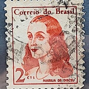 Selo Regular RHM 527 Mulheres Famosas Marilia de Dirceu Literatura Jose de Alencar 1967 Circulado 5