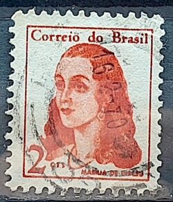 Selo Regular RHM 527 Mulheres Famosas Marilia de Dirceu Literatura Jose de Alencar 1967 Circulado 6