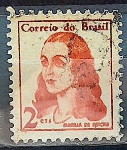 Selo Regular RHM 527 Mulheres Famosas Marilia de Dirceu Literatura Jose de Alencar 1967 Circulado 8