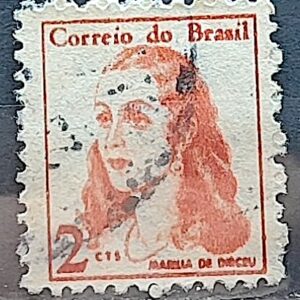 Selo Regular RHM 527 Mulheres Famosas Marilia de Dirceu Literatura Jose de Alencar 1967 Circulado 9