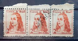 Selo Regular RHM 527 Mulheres Famosas Marilia de Dirceu Literatura Jose de Alencar 1967 Terno Circulado 1