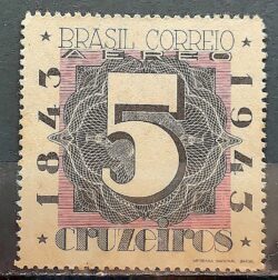 A 50 Selo Aereo Centenario do Selo Postal Brasileiro Brapex 1943