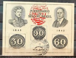 B 8 Bloco Centenario do Selo Brasilerio 1943 CBC RJ 2