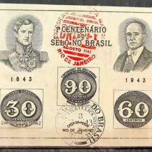 B 8 Bloco Centenario do Selo Brasilerio 1943 CBC RJ 2