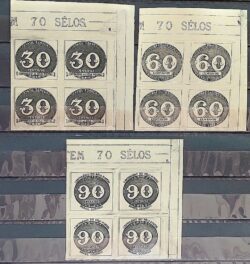 C 180 Selo Centenario do Selo Postal Olho de Boi 1943 Quadra Serie Completa Vinheta