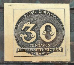 C 180 Selo Centenario do Selo Postal Olho de Boi 30 Reis 1943 1