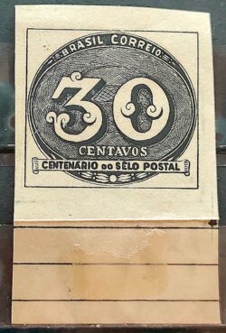 C 180 Selo Centenario do Selo Postal Olho de Boi 30 Reis 1943 2