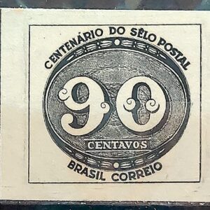 C 182 Selo Centenario do Selo Postal Olho de Boi 90 Reis1943 1