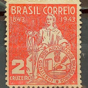 C 184 Selo Instituto dos Advogados Brasileiros Direito Justica 1943 Circulado 1