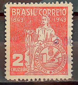 C 184 Selo Instituto dos Advogados Brasileiros Direito Justica 1943 Circulado 2