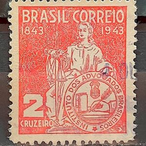 C 184 Selo Instituto dos Advogados Brasileiros Direito Justica 1943 Circulado 2