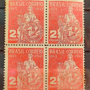 C 184 Selo Instituto dos Advogados Brasileiros Direito Justica 1943 Quadra 1