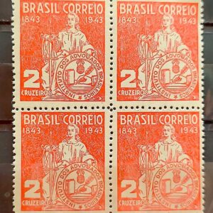 C 184 Selo Instituto dos Advogados Brasileiros Direito Justica 1943 Quadra 2