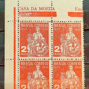 C 184 Selo Instituto dos Advogados Brasileiros Direito Justica 1943 Quadra 3 Vinheta CMB