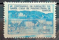 C 186 Selo 4 Centenario Santa Casa de Misericordia de Santos Saude 1943 MH 2