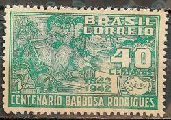 C 187 Selo Centenario Barbosa Rodrigues Botanica Ciencia Flora 1943