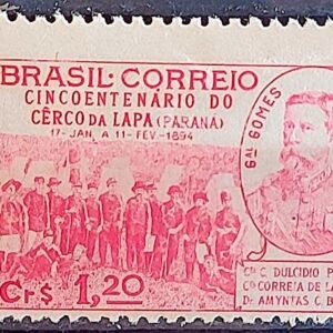 C 189 Selo Cinquentenario do Cerco da Lapa Parana Militar 1944 Variedade Impressao